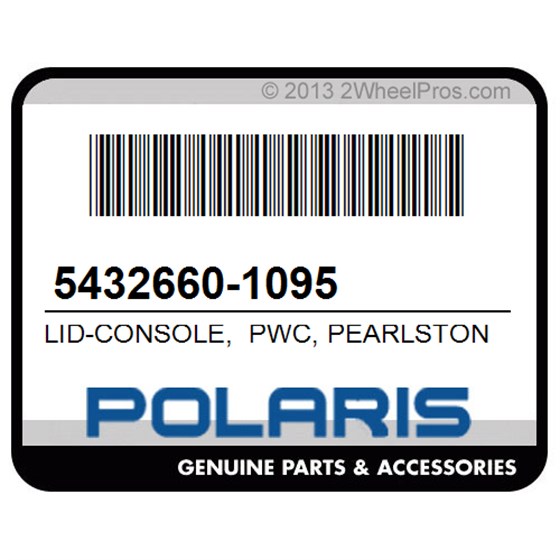 Polaris 5432660-1095 Lid-Console, Pwc, Pearlstone