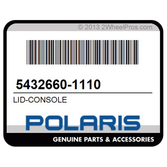 Polaris 5432660-1110 Lid-Console