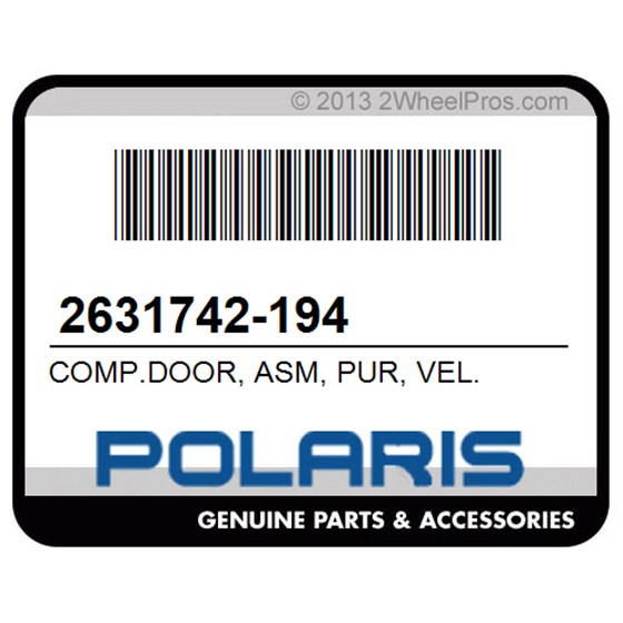 Polaris 2631742-194 Comp.Door, Asm, Pur, Vel.