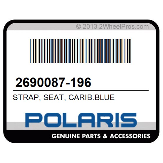 Polaris 2690087-196 Strap, Seat, Carib.Blue