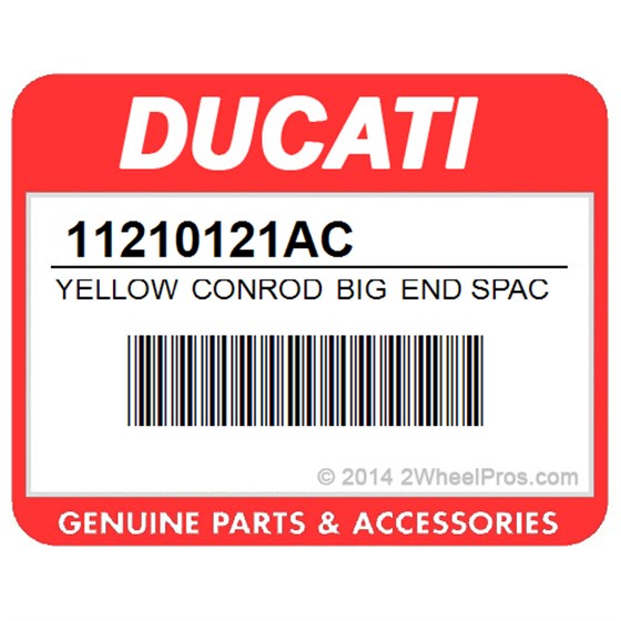 Ducati 11210121AC Yellow Conrod Big End Spacer. Half-Bearing (Yellow).