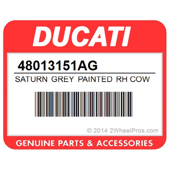 Ducati 48013151AG Saturn Grey Painted Rh Cowling. Push Rod (R.H.) (Saturn Grey).