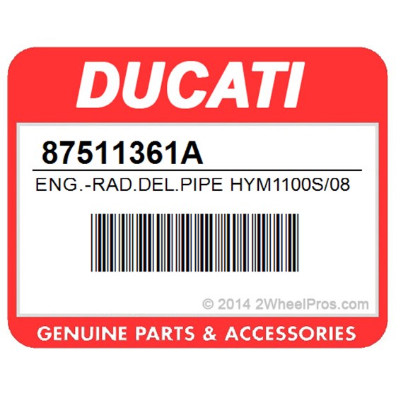 Ducati 87511361A Eng.-Rad.Del.Pipe Hym1100s/08. Oil Delivery Pipe.