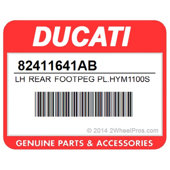 Ducati 82411641AB Lh Rear Footpeg Pl.Hym1100sp10. Rear Foot Peg Holder Plate (L.H.).