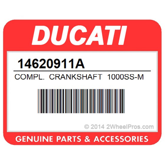 Ducati 14620911A Compl. Crankshaft 1000Ss-Mr/03. Crankshaft (Items 2-3-4 Included).