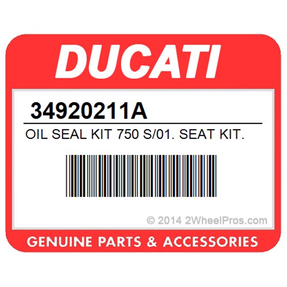 Ducati 34920211A Oil Seal Kit 750 S/01. Seat Kit.