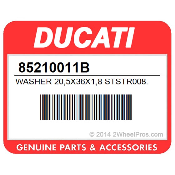Ducati 85210011B Washer 20,5X36x1,8 Ststr008. Shim Th. 1.8.