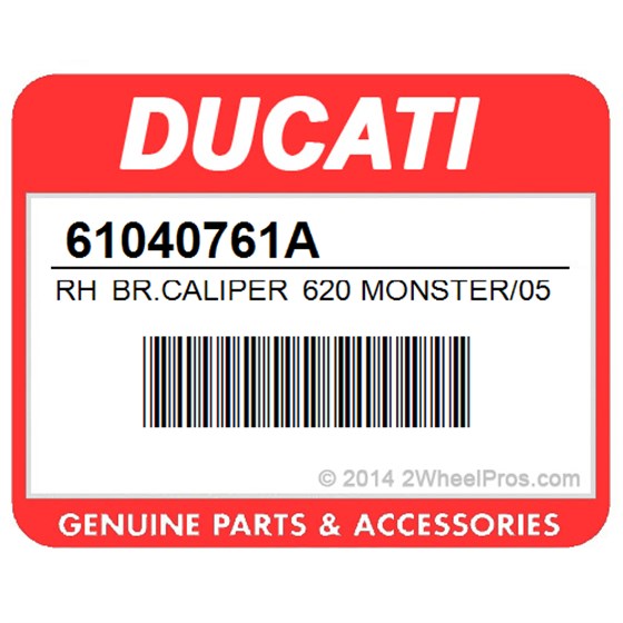Ducati 61040761A Rh Br.Caliper 620 Monster/05. R.H. Brake Caliper.