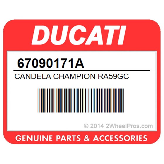 Ducati 67090171A Candela Champion Ra59gc       Con Terminale Filettato. Spark Plug.