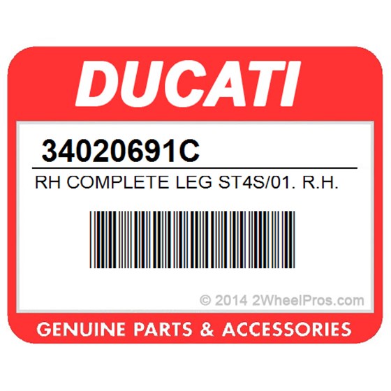 Ducati 34020691C Rh Complete Leg St4s/01. R.H. Fork Leg Assembly.