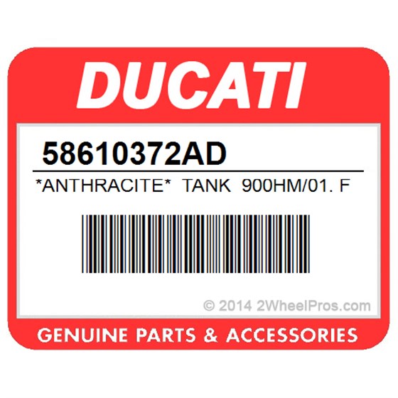 Ducati 58610372AD *Anthracite* Tank 900Hm/01. Fuel Tank (Metallic Dark Grey).