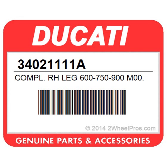 Ducati 34021111A Compl. Rh Leg 600-750-900 M00. R.H. Fork Leg Assembly.
