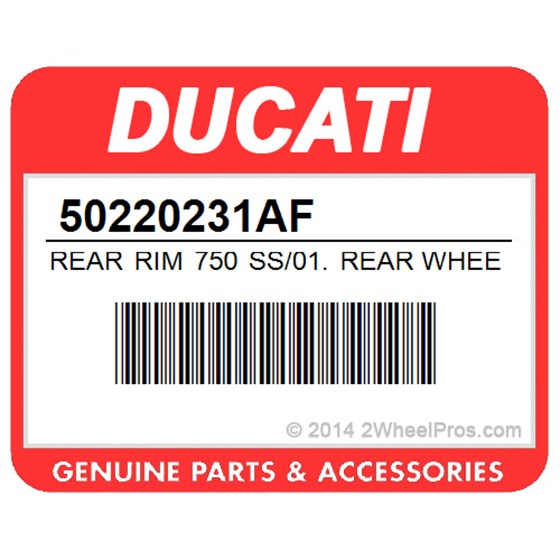 Ducati 50220231AF Rear Rim 750 Ss/01. Rear Wheel Rim.