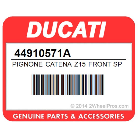 Ducati 44910571A Pignone Catena Z15 Front Sproket. Chain Sprocket Z=15.