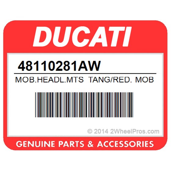 Ducati 48110281AW Mob.Headl.Mts Tang/Red. Mobile Headlight Fairing (Tangerine Red).