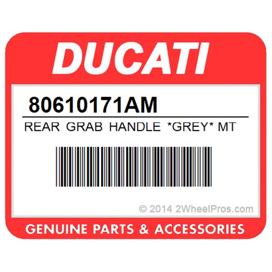 Ducati 80610171AM Rear Grab Handle *Grey* Mts/03. Pillion Rider Grip (Metallic Dark Grey).