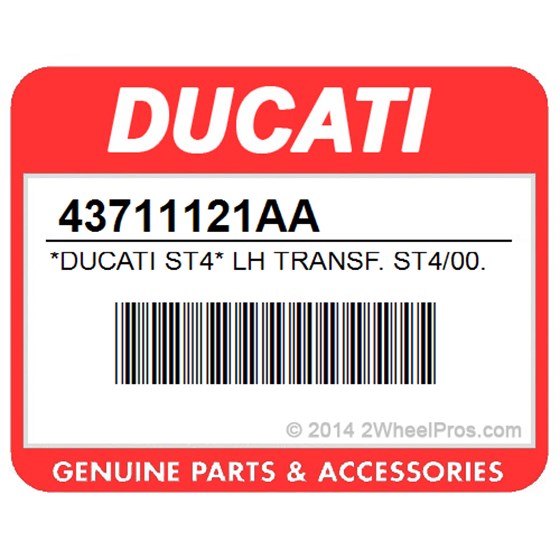 Ducati 43711121AA *Ducati St4* Lh Transf. St4/00. L.H. Sticker Ducati St4 (Light).