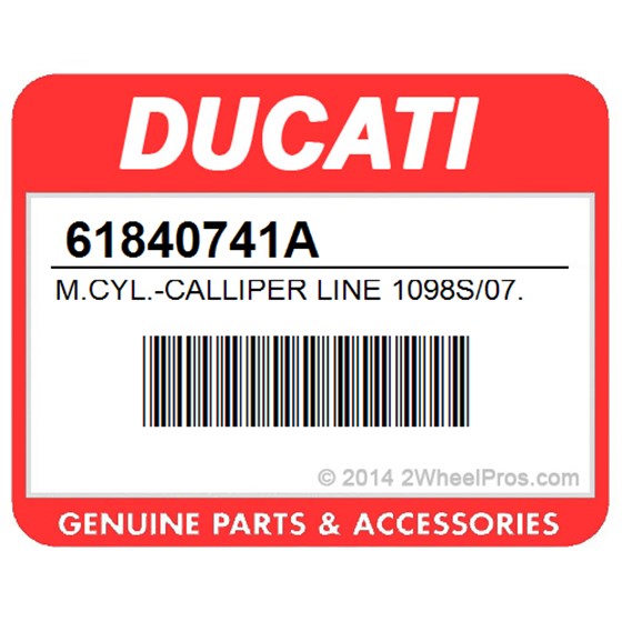 Ducati 61840741A M.Cyl.-Calliper Line 1098S/07. Caliper Pump Pipe (Metal Plaited).