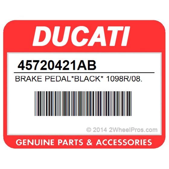 Ducati 45720421AB Brake Pedal*Black* 1098R/08. Brake Control Lever.