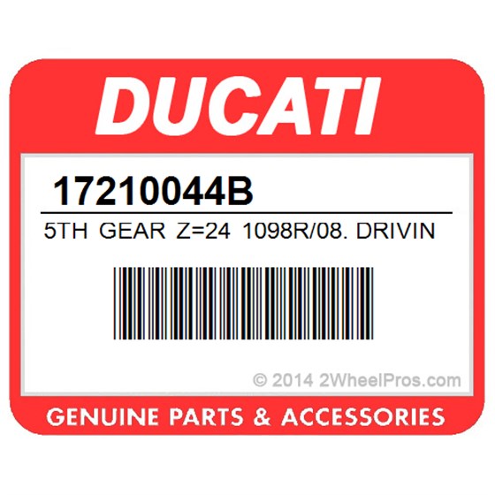 Ducati 17210044B 5Th Gear Z=24 1098R/08. Driving Gear 5Th Sp..