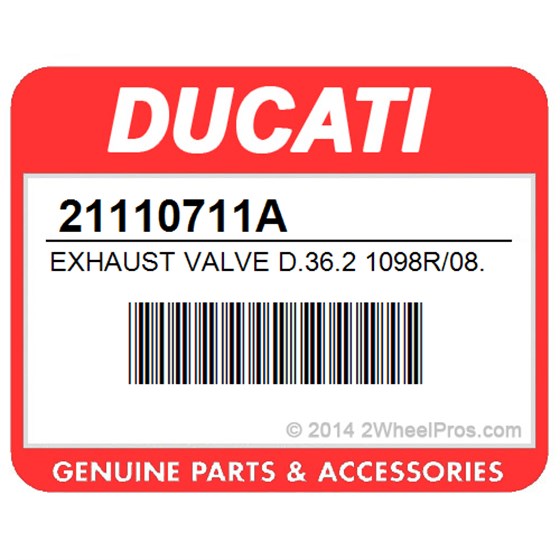 Ducati 21110711A Exhaust Valve D.36.2 1098R/08.