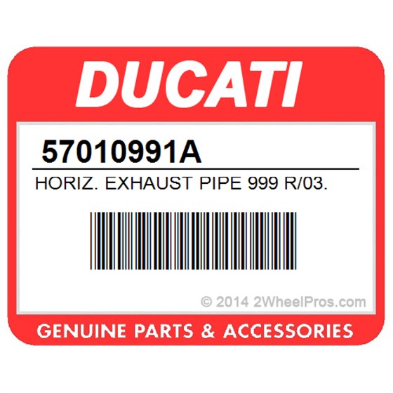 Ducati 57010991A Horiz. Exhaust Pipe 999 R/03. Horizontal Head Exhaust Pipe.