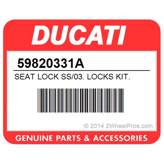 Ducati 59820331A Seat Lock Ss/03. Locks Kit.