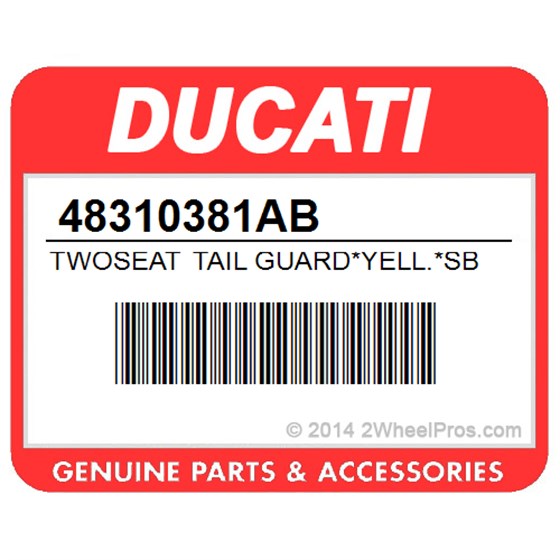 Ducati 48310381AB Twoseat Tail Guard*Yell.*Sbe03. Rear Fairing (Yellow).