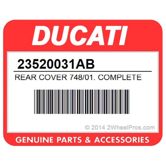 Ducati 23520031AB Rear Cover 748/01. Complete Cap Timing Side.