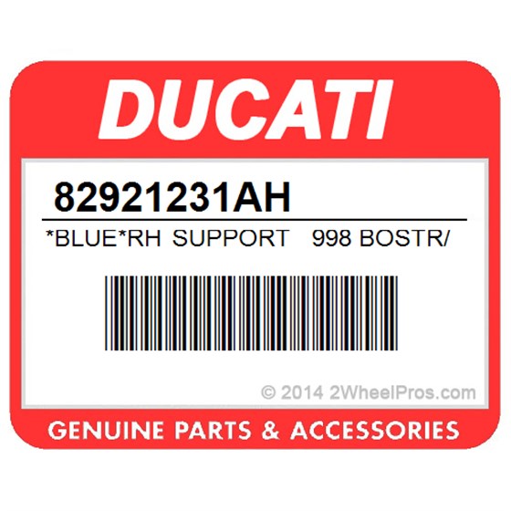 Ducati 82921231AH *Blue*Rh Support  998 Bostr/02. R.H. Mirror Holder (Blue).