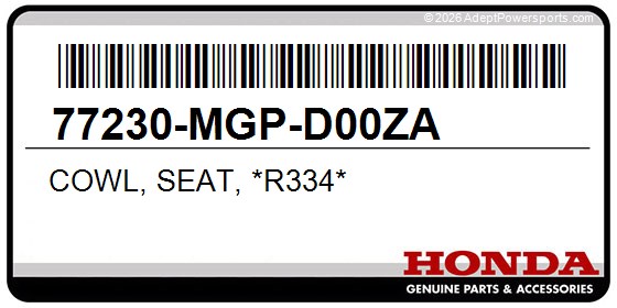 Honda 77230-MGP-D00ZA Cowl, Seat, *R334*