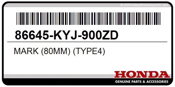 Honda 86645-KYJ-900ZD Mark (80Mm) (Type4)