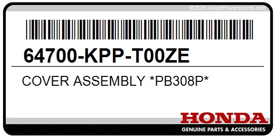 Honda 64700-KPP-T00ZE Cover Assembly *Pb308p*
