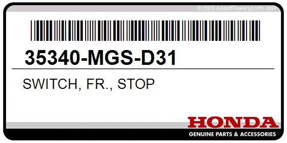 Honda 35340-MGS-D31 Switch, Fr., Stop