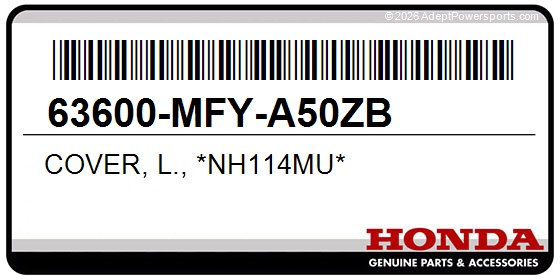 Honda 63600-MFY-A50ZB Cover, L., *Nh114mu*