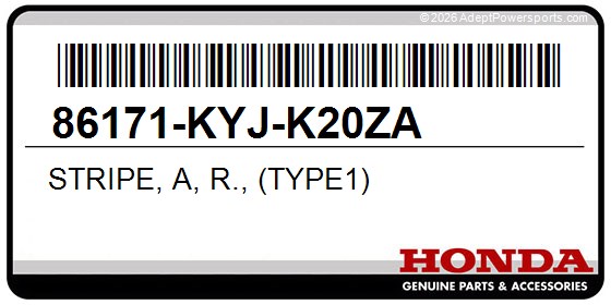 Honda 86171-KYJ-K20ZA Stripe, A, R., (Type1)