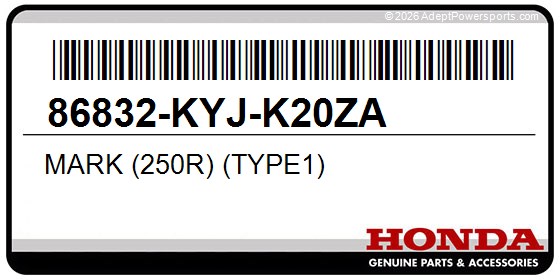 Honda 86832-KYJ-K20ZA Mark (250R) (Type1)