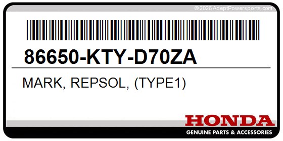 Honda 86650-KTY-D70ZA Mark, Repsol, (Type1)