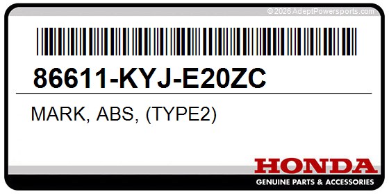 Honda 86611-KYJ-E20ZC Mark, Abs, (Type2)