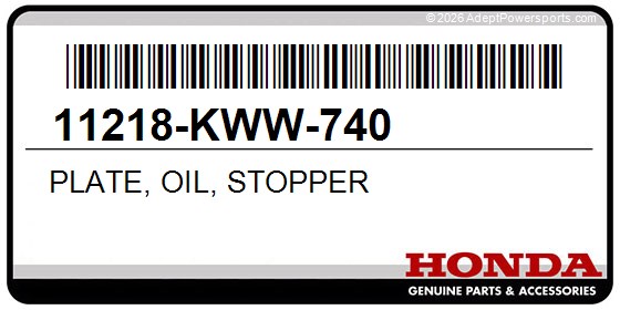 Honda 11218-KWW-740 Plate, Oil, Stopper