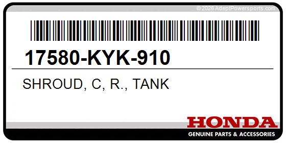 Honda 17580-KYK-910 Shroud, C, R., Tank