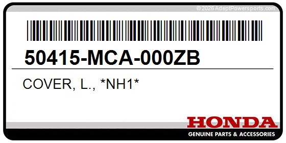 Honda 50415-MCA-000ZB Cover, L., *Nh1*