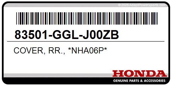 Honda 83501-GGL-J00ZB Cover, Rr., *Nha06p*
