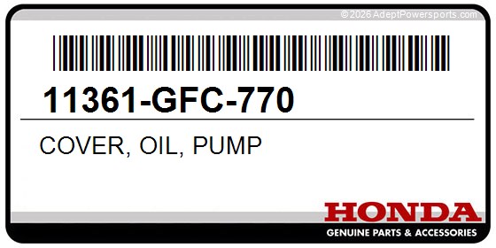 Honda 11361-GFC-770 Cover, Oil, Pump
