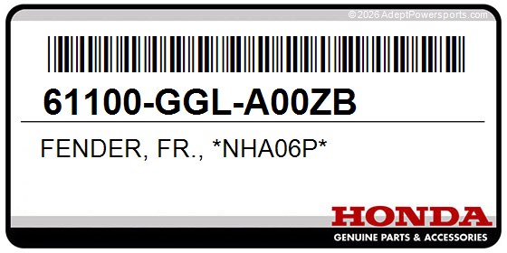 Honda 61100-GGL-A00ZB Fender, Fr., *Nha06p*