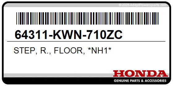 Honda 64311-KWN-710ZC Step, R., Floor, *Nh1*