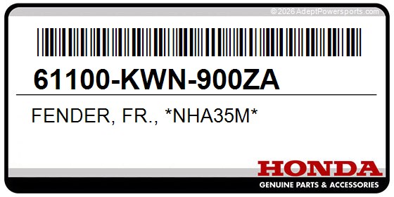 Honda 61100-KWN-900ZA Fender, Fr., *Nha35m*