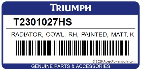 Triumph T2301027HS Radiator, Cowl, Rh, Painted, Matt, Khaki, Green
