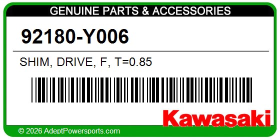 Kawasaki 92180-Y006 Shim, Drive, F, T=0.85