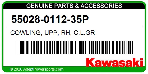 Kawasaki 55028-0112-35P Cowling, Upp, Rh, C.L.Gr